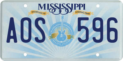 MS license plate AOS596