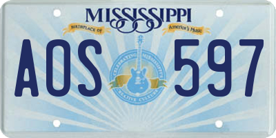 MS license plate AOS597