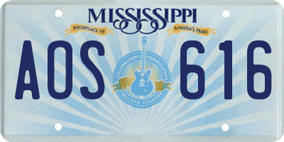 MS license plate AOS616