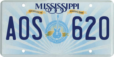 MS license plate AOS620