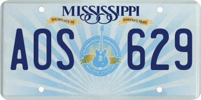 MS license plate AOS629
