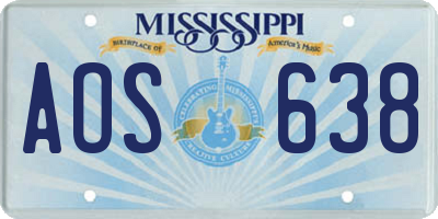 MS license plate AOS638
