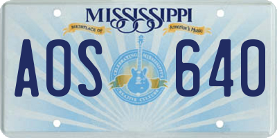 MS license plate AOS640