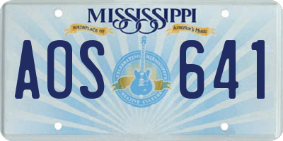 MS license plate AOS641