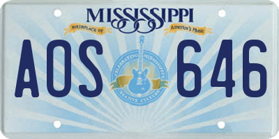 MS license plate AOS646