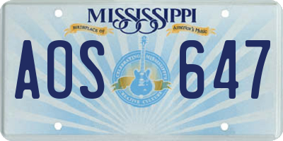 MS license plate AOS647