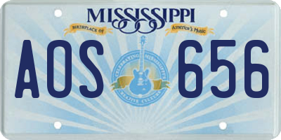 MS license plate AOS656