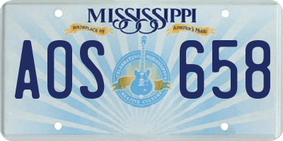 MS license plate AOS658