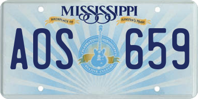 MS license plate AOS659