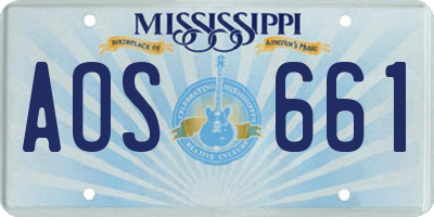 MS license plate AOS661