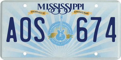 MS license plate AOS674