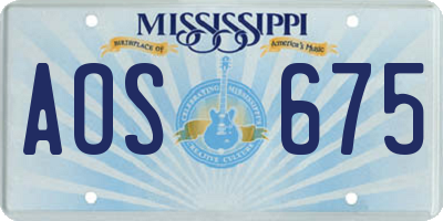MS license plate AOS675
