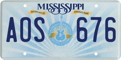 MS license plate AOS676