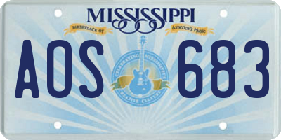 MS license plate AOS683