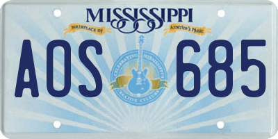MS license plate AOS685