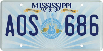 MS license plate AOS686