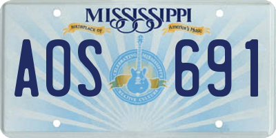 MS license plate AOS691