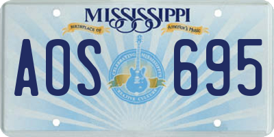 MS license plate AOS695