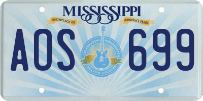 MS license plate AOS699