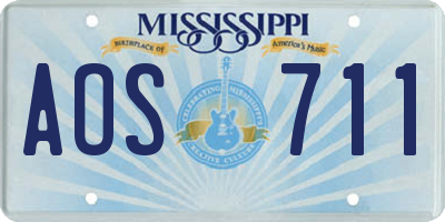 MS license plate AOS711