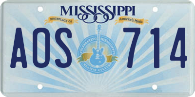 MS license plate AOS714