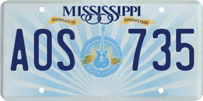 MS license plate AOS735