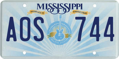MS license plate AOS744