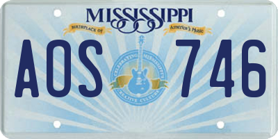 MS license plate AOS746