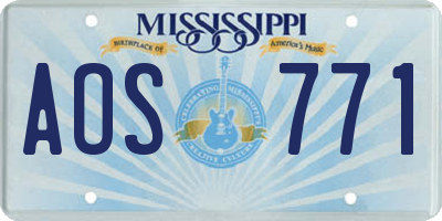 MS license plate AOS771