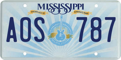 MS license plate AOS787
