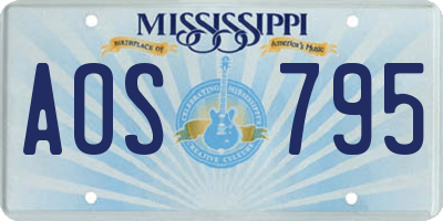 MS license plate AOS795