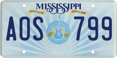 MS license plate AOS799