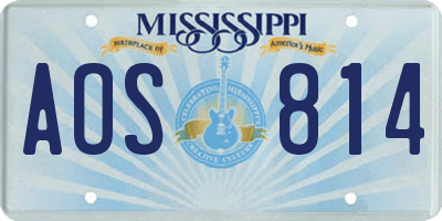 MS license plate AOS814