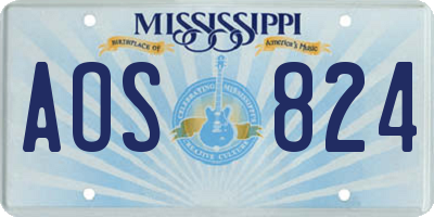 MS license plate AOS824