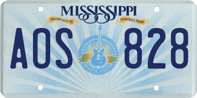 MS license plate AOS828