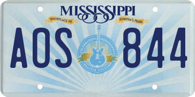 MS license plate AOS844