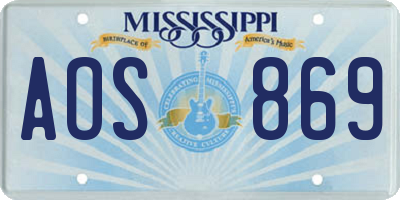 MS license plate AOS869