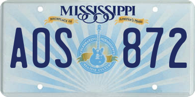 MS license plate AOS872