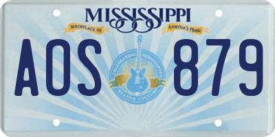 MS license plate AOS879