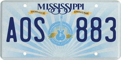 MS license plate AOS883