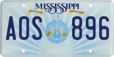 MS license plate AOS896