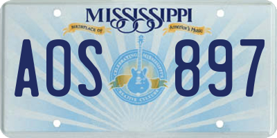 MS license plate AOS897