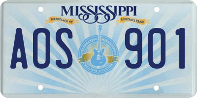 MS license plate AOS901