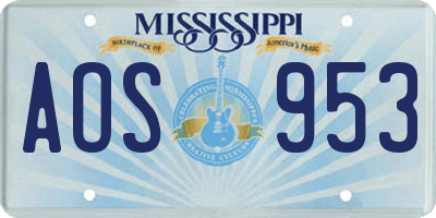 MS license plate AOS953