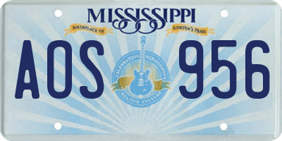 MS license plate AOS956