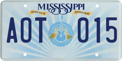 MS license plate AOT015