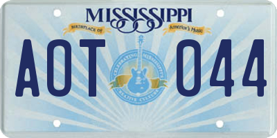 MS license plate AOT044