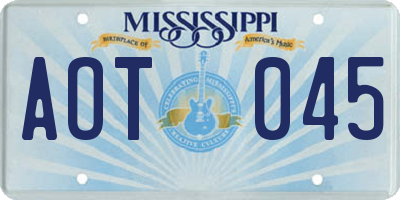 MS license plate AOT045