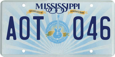 MS license plate AOT046