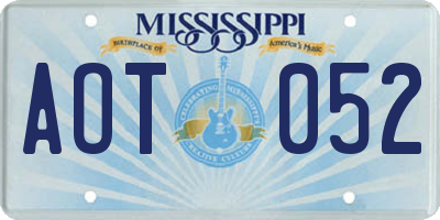 MS license plate AOT052